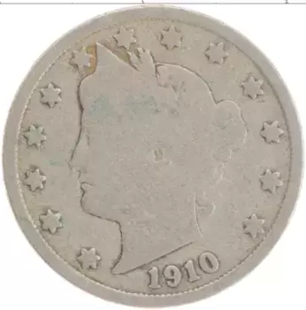 Монета 5 центов Америки 1910 года Медно-никель