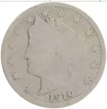 Монета 5 центов Америки 1910 года Медно-никель