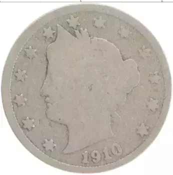Монета 5 центов Америки 1910 года Медно-никель