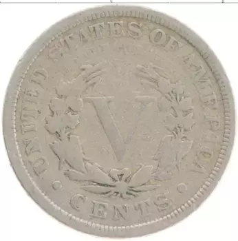 Монета 5 центов Америки 1910 года Медно-никель