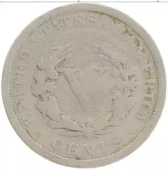 Монета 5 центов Америки 1910 года Медно-никель
