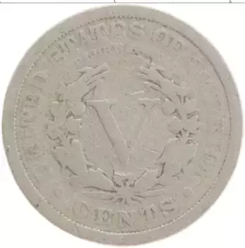 Монета 5 центов Америки 1912 года Медно-никель