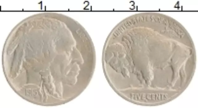 Монета 5 центов Америки 1915 года Медно-никель S