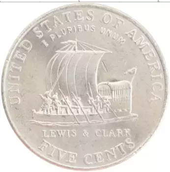Монета 5 центов Америки 2004 года Медно-никель Льюис и Кларк Р