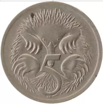 Монета 5 центов Австралии 1968 года Медно-никель Елизавета II