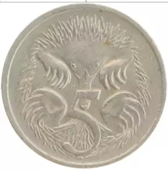 Монета 5 центов Австралии 1970 года Медно-никель