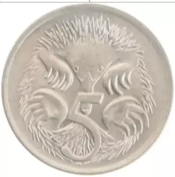 Монета 5 центов Австралии 1971 года Медно-никель Елизавета II
