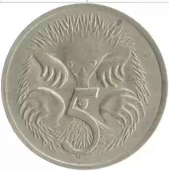 Монета 5 центов Австралии 1974 года Медно-никель