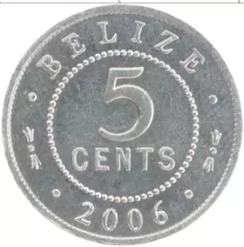 Монета 5 центов Белиза 2006 года Алюминий Елизавета II
