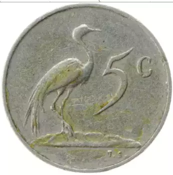Монета 5 центов Южно Африканской Республики 1974 года Медно-никель