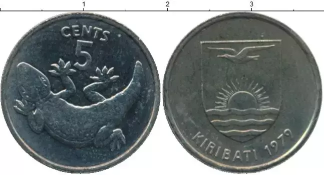 Монета 5 центов Кирибати 1979 года Медно-никель