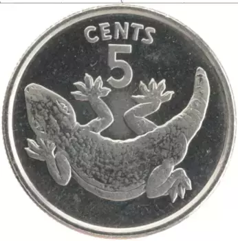 Монета 5 центов Кирибати 1979 года Медно-никель Геккон