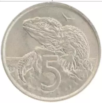 Монета 5 центов Новой Зеландии 1967 года Медно-никель Елизавета II