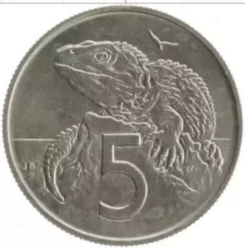 Монета 5 центов Новой Зеландии 1968 года Медно-никель Елизавета II