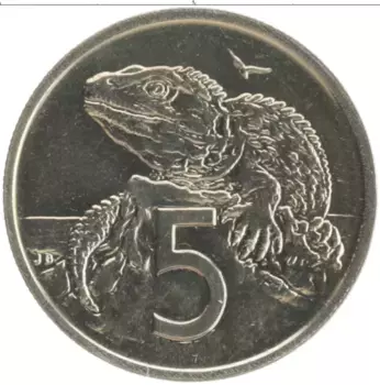 Монета 5 центов Новой Зеландии 1973 года Медно-никель Елизавета II