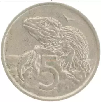 Монета 5 центов Новой Зеландии 1974 года Медно-никель Елизавета II