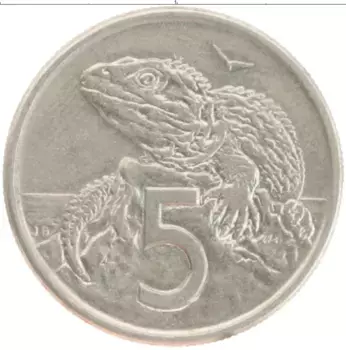 Монета 5 центов Новой Зеландии 1982 года Медно-никель Елизавета II