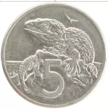 Монета 5 центов Новой Зеландии 1987 года Медно-никель Елизавета II