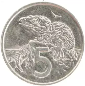 Монета 5 центов Новой Зеландии 1988 года Медно-никель Елизавета II