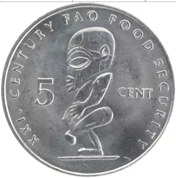 Монета 5 центов Островов Кука 2000 года Медно-никель ФАО