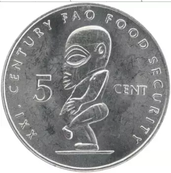 Монета 5 центов Островов Кука 2000 года Медно-никель Елизавета II
