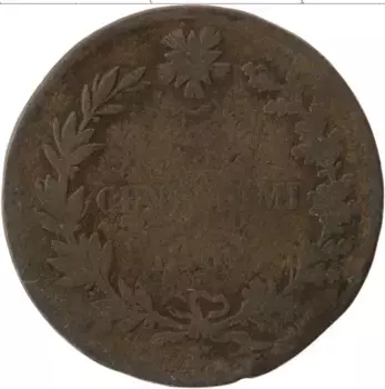 Монета 5 чентезимо Италии 1862 года Бронза Витторио Эммануил II