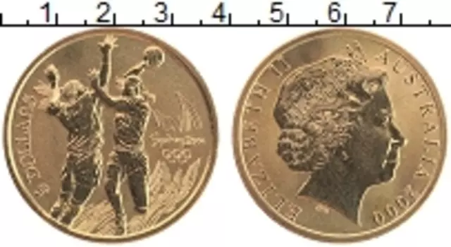 Монета 5 долларов Австралии 2000 года Латунь Летние олимпийские игрв в Сиднеи