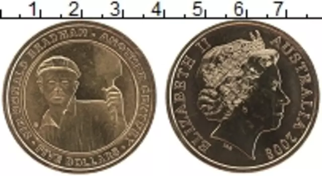 Монета 5 долларов Австралии 2008 года Бронза Елизавета II