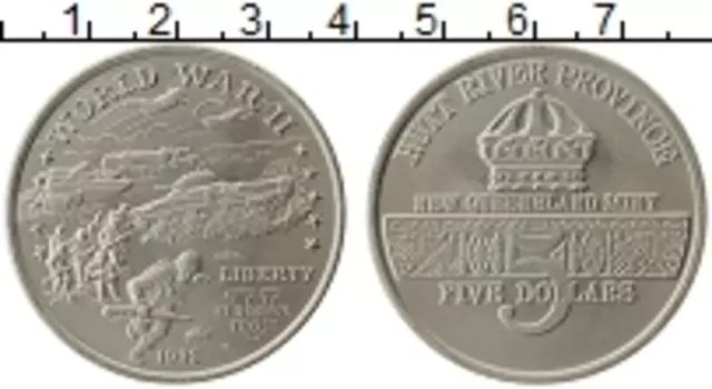 Монета 5 долларов Хатт-Ривера 1992 года Медно-никель Провинция Хатт-Ривер