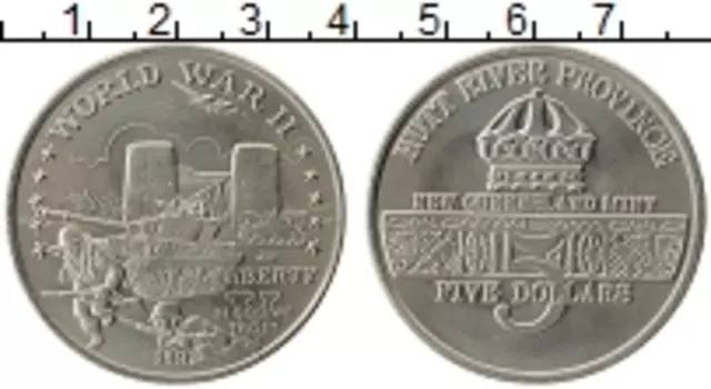 Монета 5 долларов Хатт-Ривера 1992 года Медно-никель Провинция Хатт-Ривер