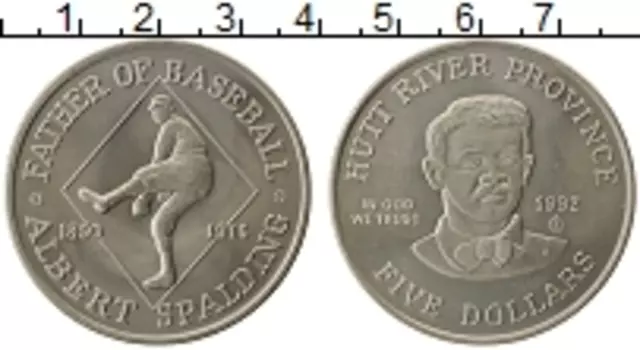 Монета 5 долларов Хатт-Ривера 1992 года Медно-никель Провинция Хатт - Ривер