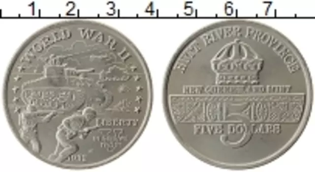 Монета 5 долларов Хатт-Ривера 1992 года Медно-никель Провинция Хатт-Ривер