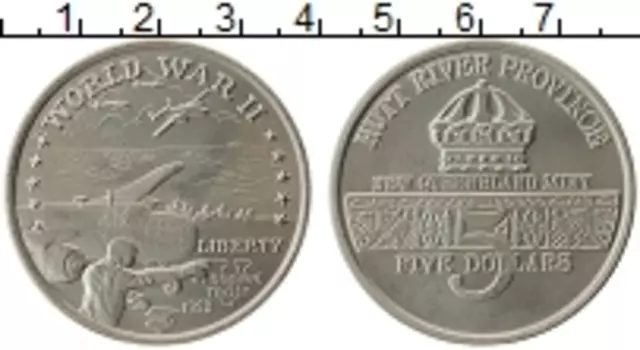 Монета 5 долларов Хатт-Ривера 1992 года Медно-никель Провинция Хатт-Ривер