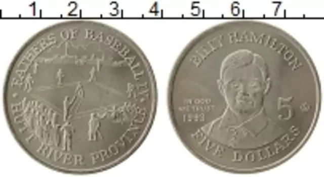 Монета 5 долларов Хатт-Ривера 1993 года Медно-никель Провинция Хатт - Ривер