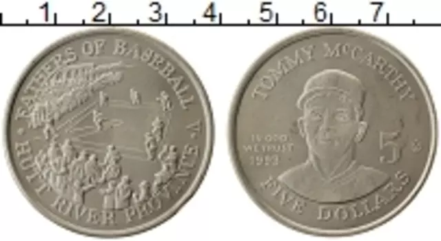 Монета 5 долларов Хатт-Ривера 1993 года Медно-никель Провинция Хатт - Ривер