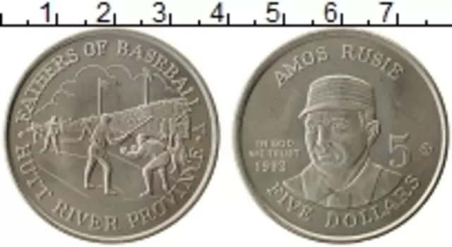 Монета 5 долларов Хатт-Ривера 1993 года Медно-никель Провинция Хатт-Ривер