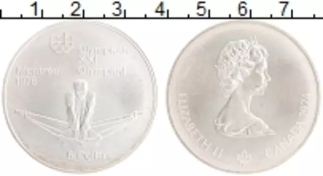 Монета 5 долларов Канады 1974 года Серебро Елизавета II