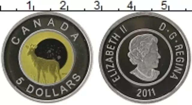 Монета 5 долларов Канады 2011 года Серебро Цифровая печать