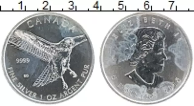 Монета 5 долларов Канады 2015 года Серебро Орел