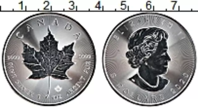 Монета 5 долларов Канады 2020 года Серебро Кленовый лист
