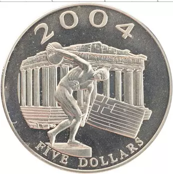 Монета 5 долларов Либерии 2003 года Медно-никель Олимпийские игры