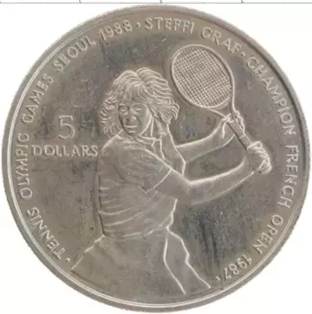 Монета 5 долларов Ниуэ 1987 года Медно-никель Олимпийские игры в Сеуле 1988
