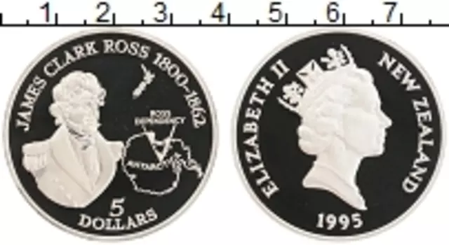 Монета 5 долларов Новой Зеландии 1995 года Серебро Елизавета II