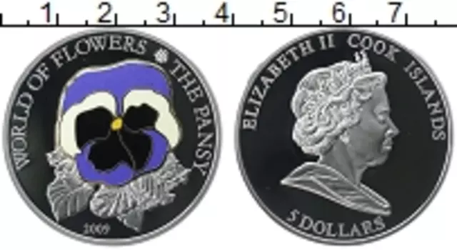 Монета 5 долларов Островов Кука 2009 года Серебро Цифровая печать
