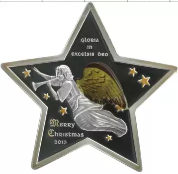 Монета 5 долларов Островов Кука 2013 года Серебро Рождество
