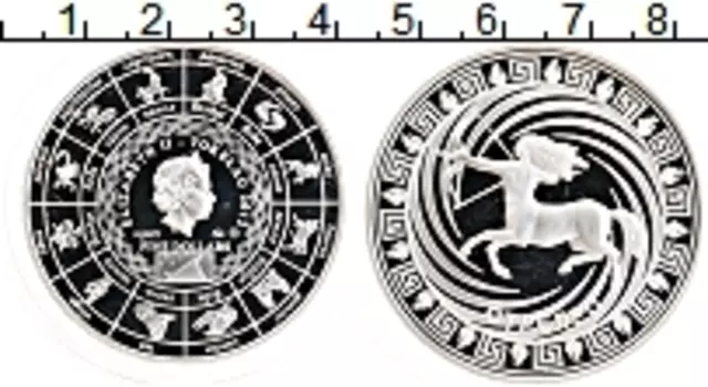 Монета 5 долларов Токелау 2012 года Серебро Стрелец