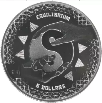 Монета 5 долларов Токелау 2020 года Серебро Эквилибриум