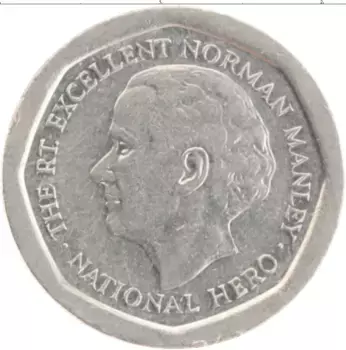 Монета 5 долларов Ямайки 1996 года Медно-никель Норман Мэнли