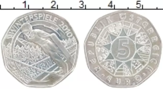 Монета 5 евро Австрии 2010 года Серебро Олимпийские игры
