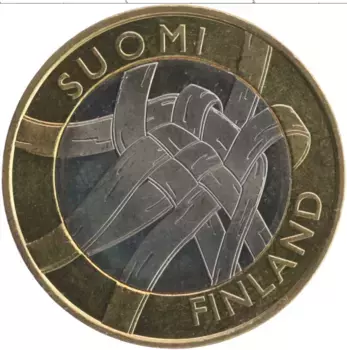 Монета 5 евро Финляндии 2011 года Биметалл Исторические регионы Финляндии - Карелия